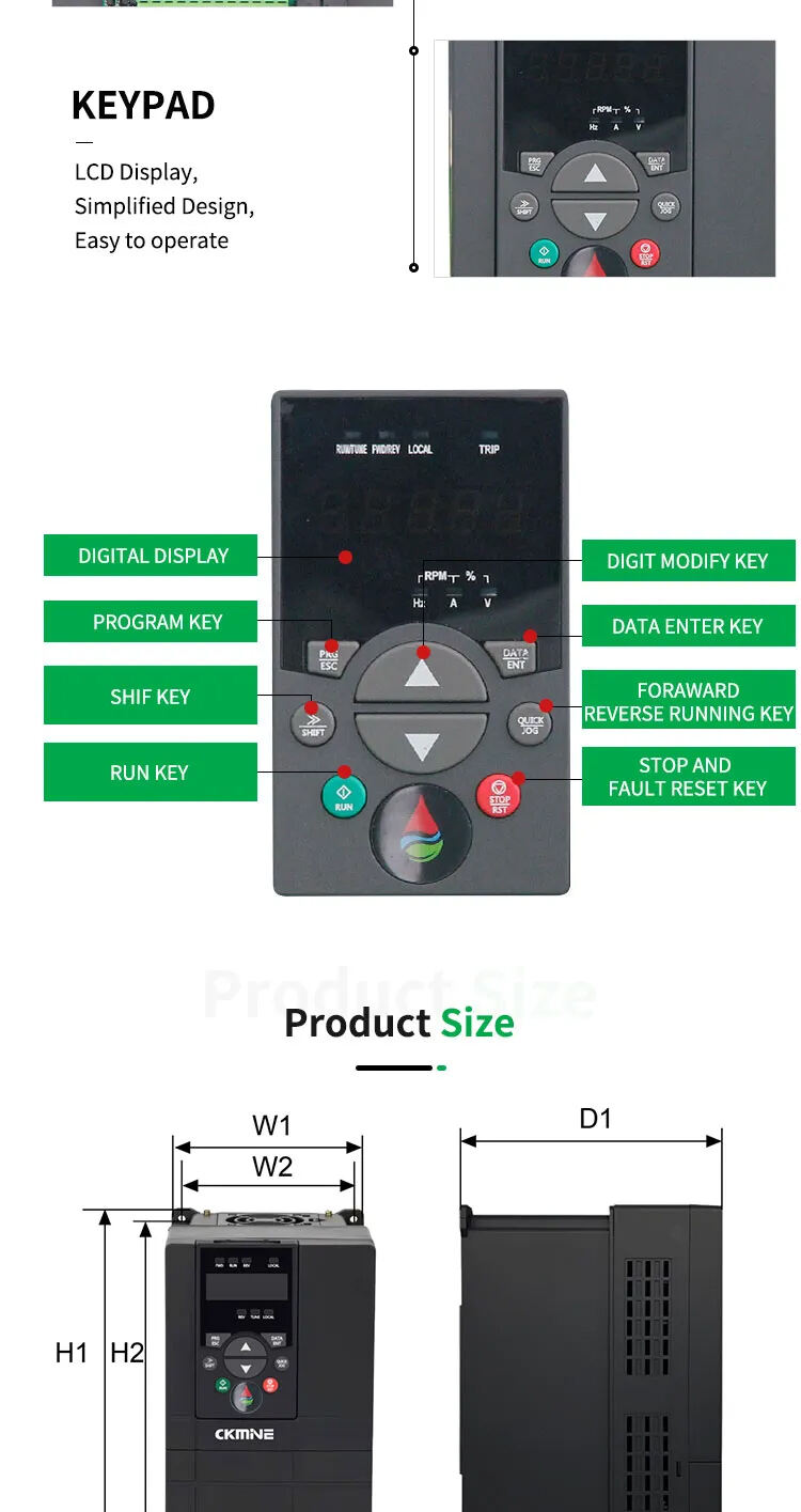 CKMINE Hot Sale SP800 380V 11kw 10kw 9kw 8kw MPPT Off Grid 3 Phase Solar Water Pump Variable Frequency Inverter DC AC Drive VFD factory