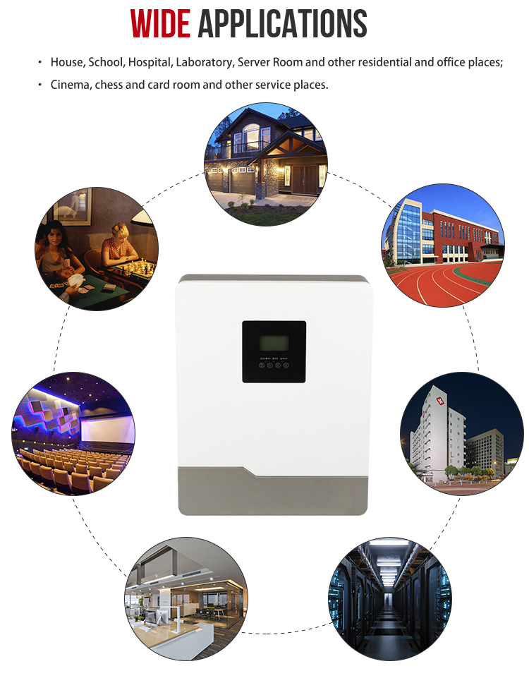 CKMINE High Performance 3kW 3000W 3KVA 24V On Off Grid All in One Solar Hybrid Inverter UPS for Home Energy System details