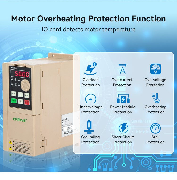 CKMINE Factory Good Price 15kW 20HP Motor Inverter Variable Frequency Driver 380V Close Loop Three Phase Speed Control VFD factory