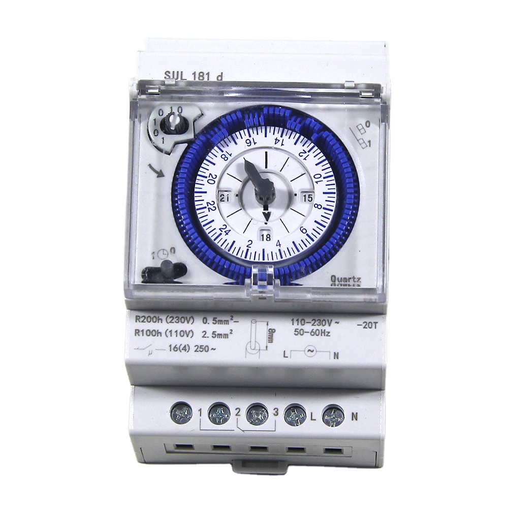 Prices Inferiores SUL181d 24 Horarum Temporis Mechanicus Quartz-controlatus Stepper Motor Ac230v 16(4)a Tempus Commutator Relais