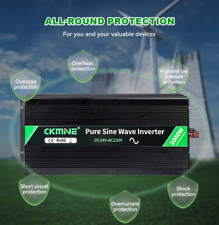 CKMINE 12V 24V 48V to 230V 220V 240V 120V 110V 100V 2000W 1000W power inverter modified sine wave dc ac car converter manufacture