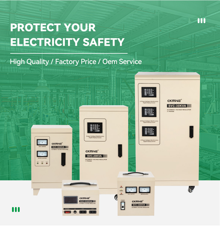 CKMINE AVR Servo Motor 30KVA 20kva 10kva AC 3 Phase 380V Automatic Alternator Voltage Regulator Stabilizer Transformer factory