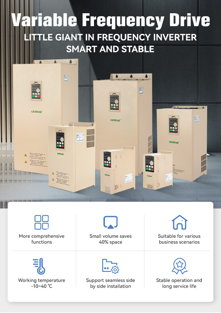 CKMINE Factory Good Price 15kW 20HP Motor Inverter Variable Frequency Driver 380V Close Loop Three Phase Speed Control VFD manufacture