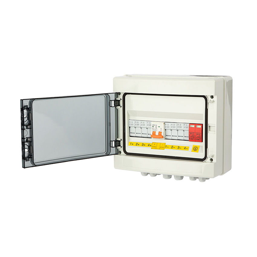 CKMINE Solar PV Combiner Box 4 String 4 Input 1 Output IP65 Waterproof DC 15A 63A 1000VDC Array Panel Safety Controller supplier