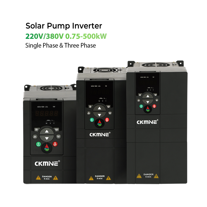 CKMINE 99%Efficientia Solaris Inverter Pompae 1.5KW Fase Singuli 220V Automaticus Initium Pumpatio Aquae Variabilis Frequentia VFD OEM ODM