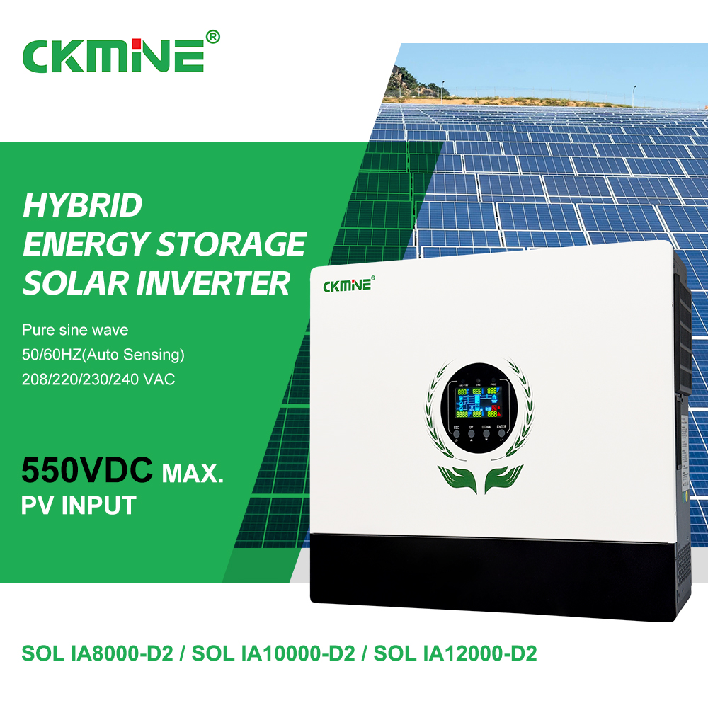 CKMINE SOL IA-D2 Series Hybrid Solar Inverter 8-12kw 550VDC 60-480V MPPT ad 220V 230VAC Supportat Parallel BMS ATS CT WIFI