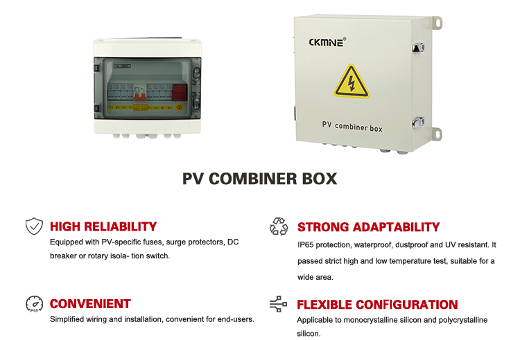 CKMINE customized solar combiner box 6 strings 63A 1000v dc waterproof pv array combiner boxes 6 in 1 out for solar panel supplier