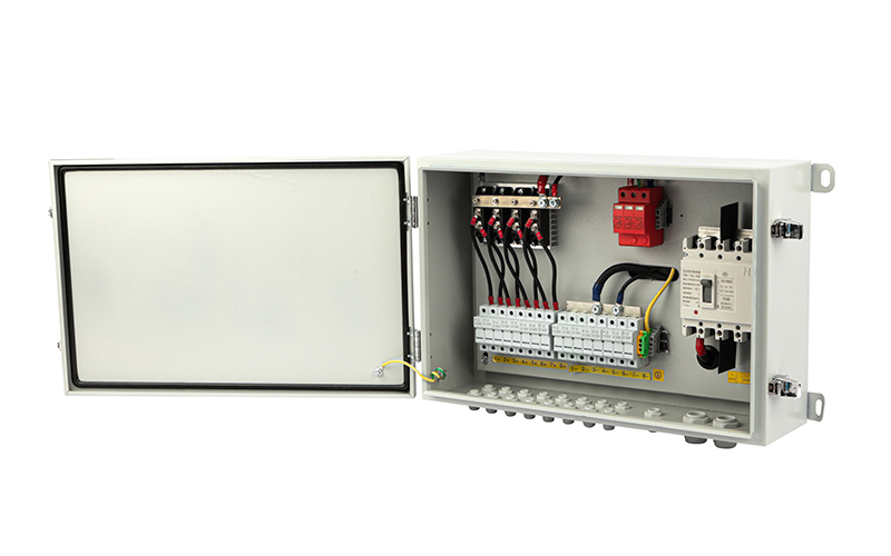 CKMINE Outdoor Solar PV Combiner Box  1000V DC 6 String Array In 1 Out IP65 Waterproof 100A Circuit Breaker for Power System details