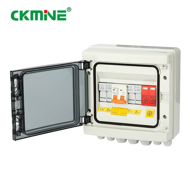 CKMINE IP65 PV Tabula Combinatoria 2 in 1 Out 2 String 32A 1000VDC DC AC Argentum Fila Fusoria pro Systema Panelis Solaribus on off grid