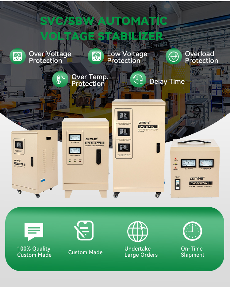 CKMINE AVR Servo Motor 30KVA 20kva 10kva AC 3 Phase 380V Automatic Alternator Voltage Regulator Stabilizer Transformer details