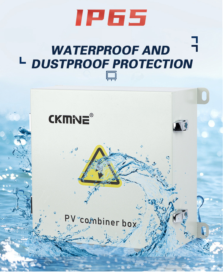 CKMINE customized solar combiner box 6 strings 63A 1000v dc waterproof pv array combiner boxes 6 in 1 out for solar panel details